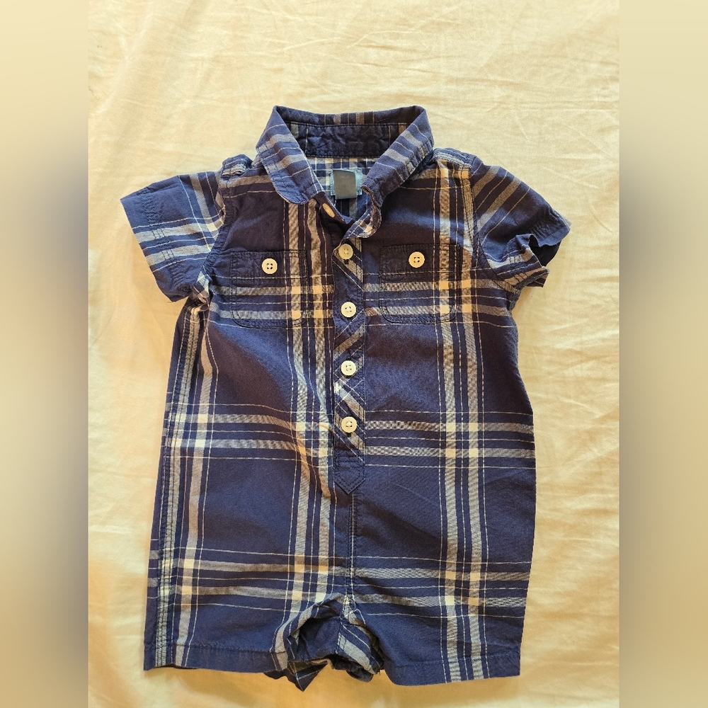 GAP Blue Plaid Kids One Piece